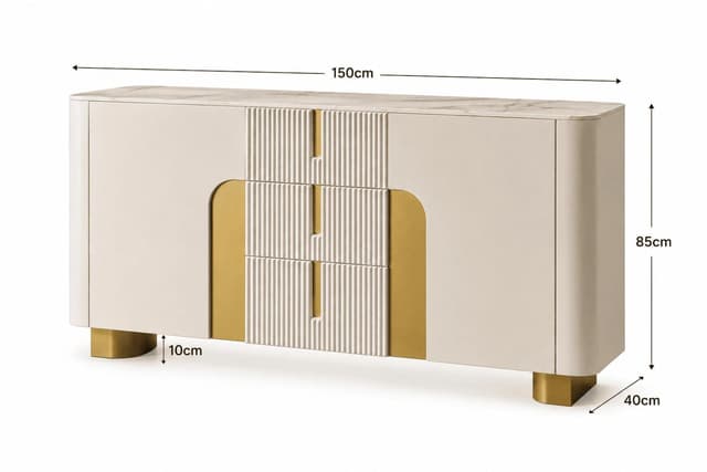 Camille Cream & Gold Sideboard — photo 1