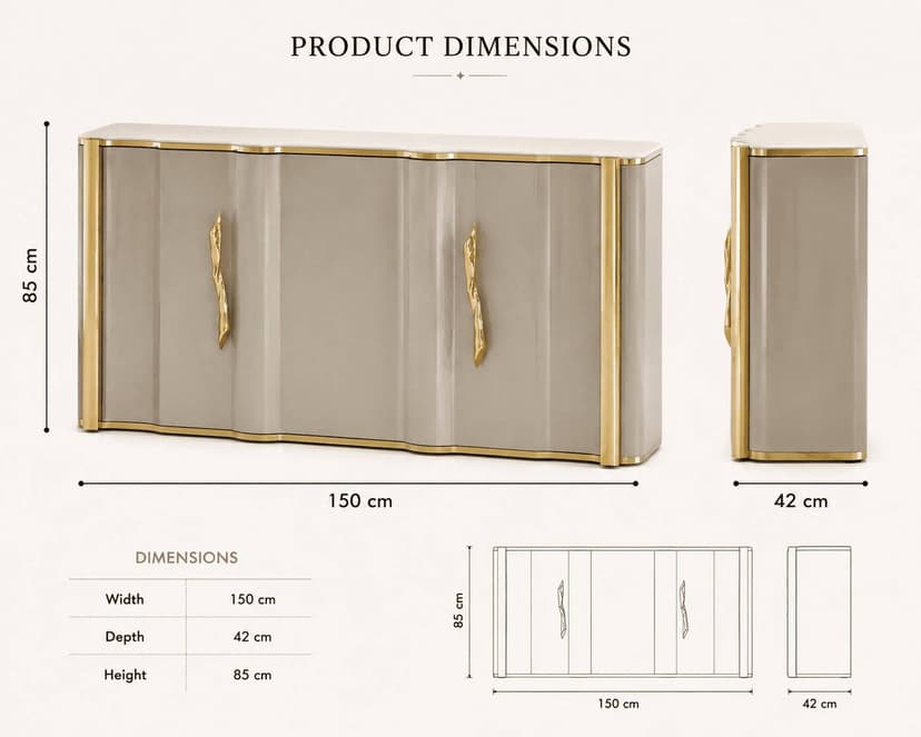 Aurelia Champagne 4-Door Cabinet