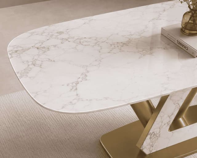 Luxe Z-Base Sintered Stone Dining Table — photo 2