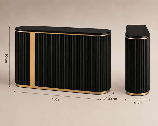 Noir Arc Black & Gold Sideboard — photo 1