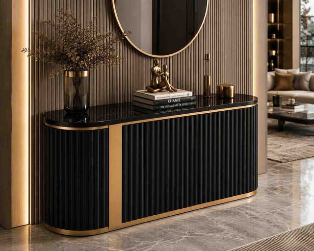 Noir Arc Black & Gold Sideboard — photo 4
