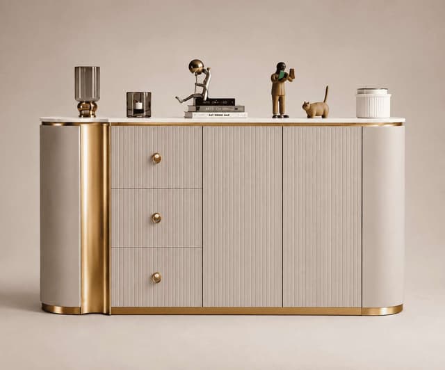 Sienna Cream 3-Drawer Sideboard — photo 3