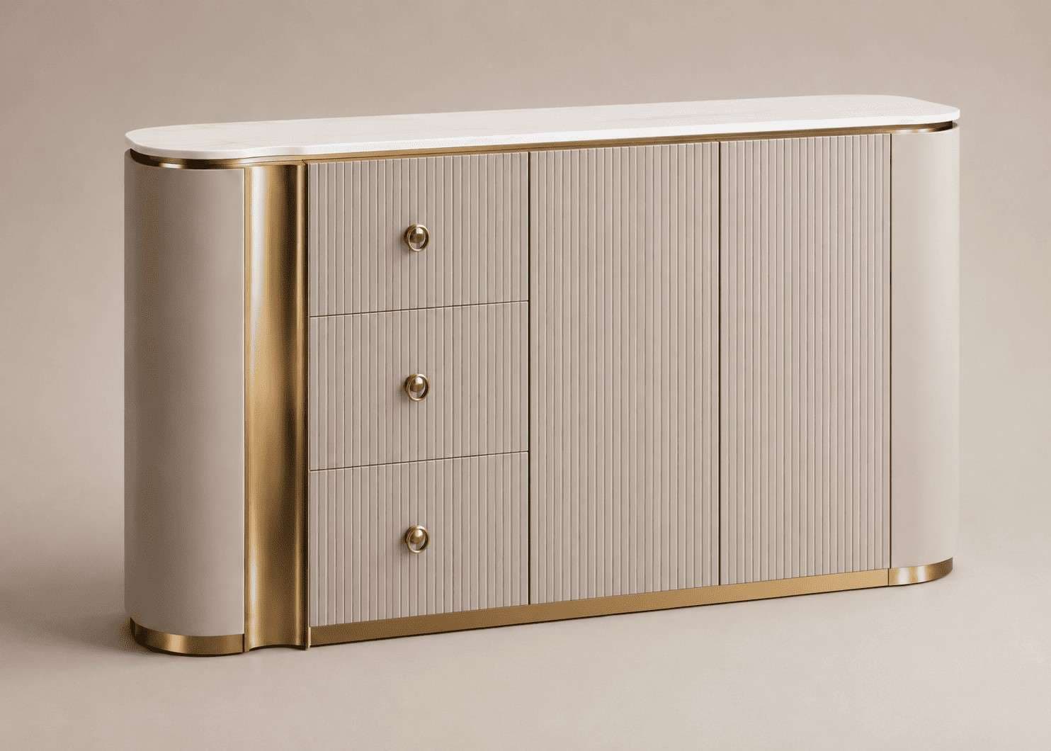 Sienna Cream 3-Drawer Sideboard