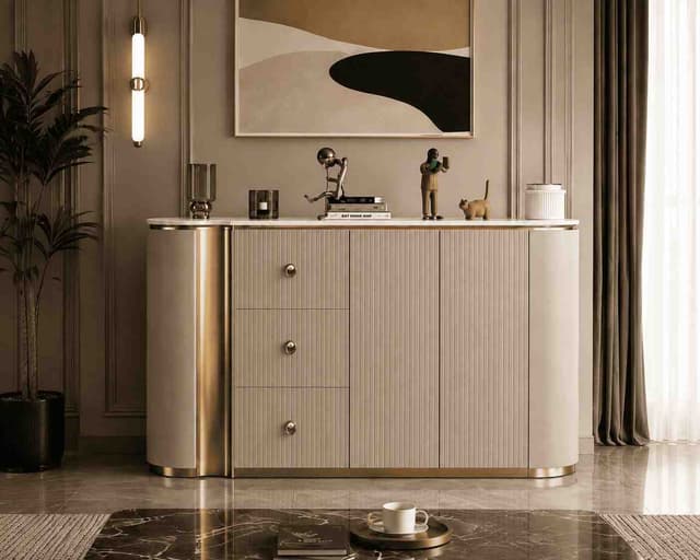 Sienna Cream 3-Drawer Sideboard — photo 4