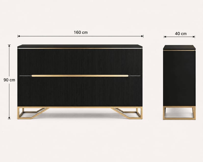 Milano Charcoal 4-Door Cabinet
