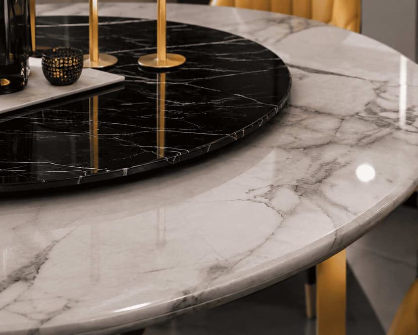 Verona Marble Turntable Dining Table