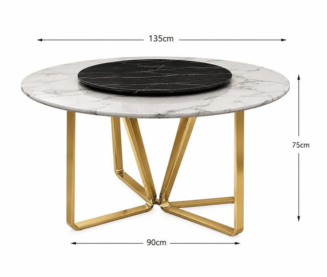 Verona Marble Turntable Dining Table — photo 3