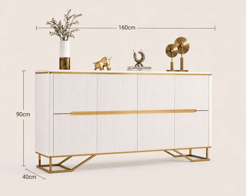 Luna Cream 4-Door Cabinet