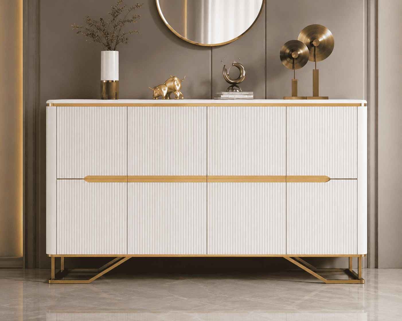 Luna Cream 4-Door Cabinet
