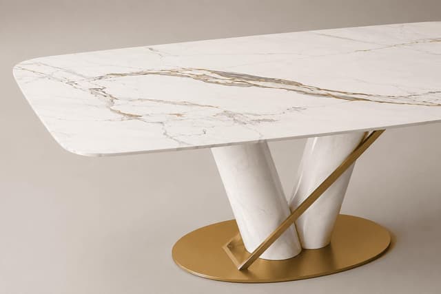 Italia Cylindrical-Base Dining Table — photo 1