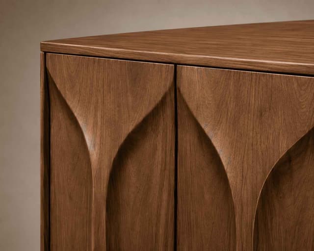 Vela Walnut Wave-Front Cabinet — photo 1