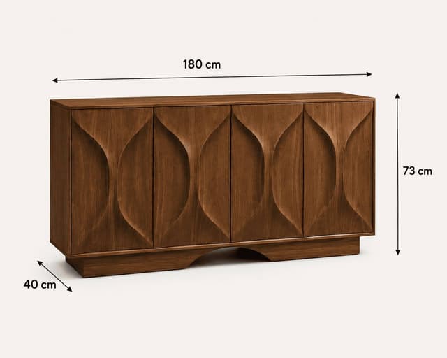 Vela Walnut Wave-Front Cabinet — photo 2