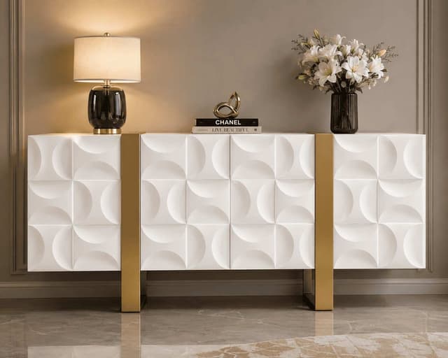 Sculptura White 3D Relief Cabinet — photo 4