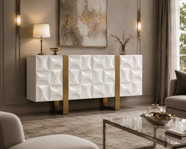 Sculptura White 3D Relief Cabinet — photo 1