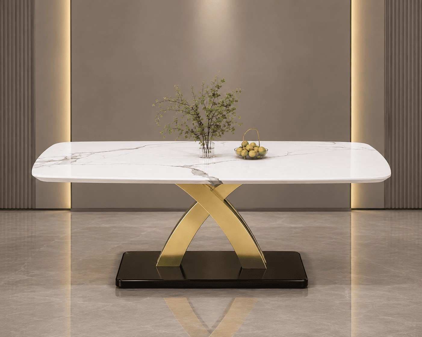 Alpine X-Base Slate Dining Table