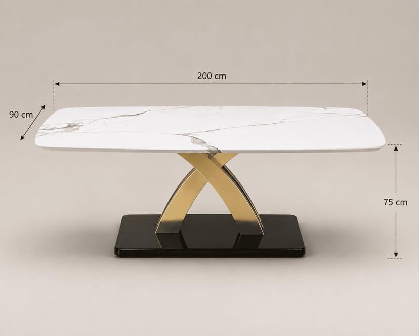 Alpine X-Base Slate Dining Table