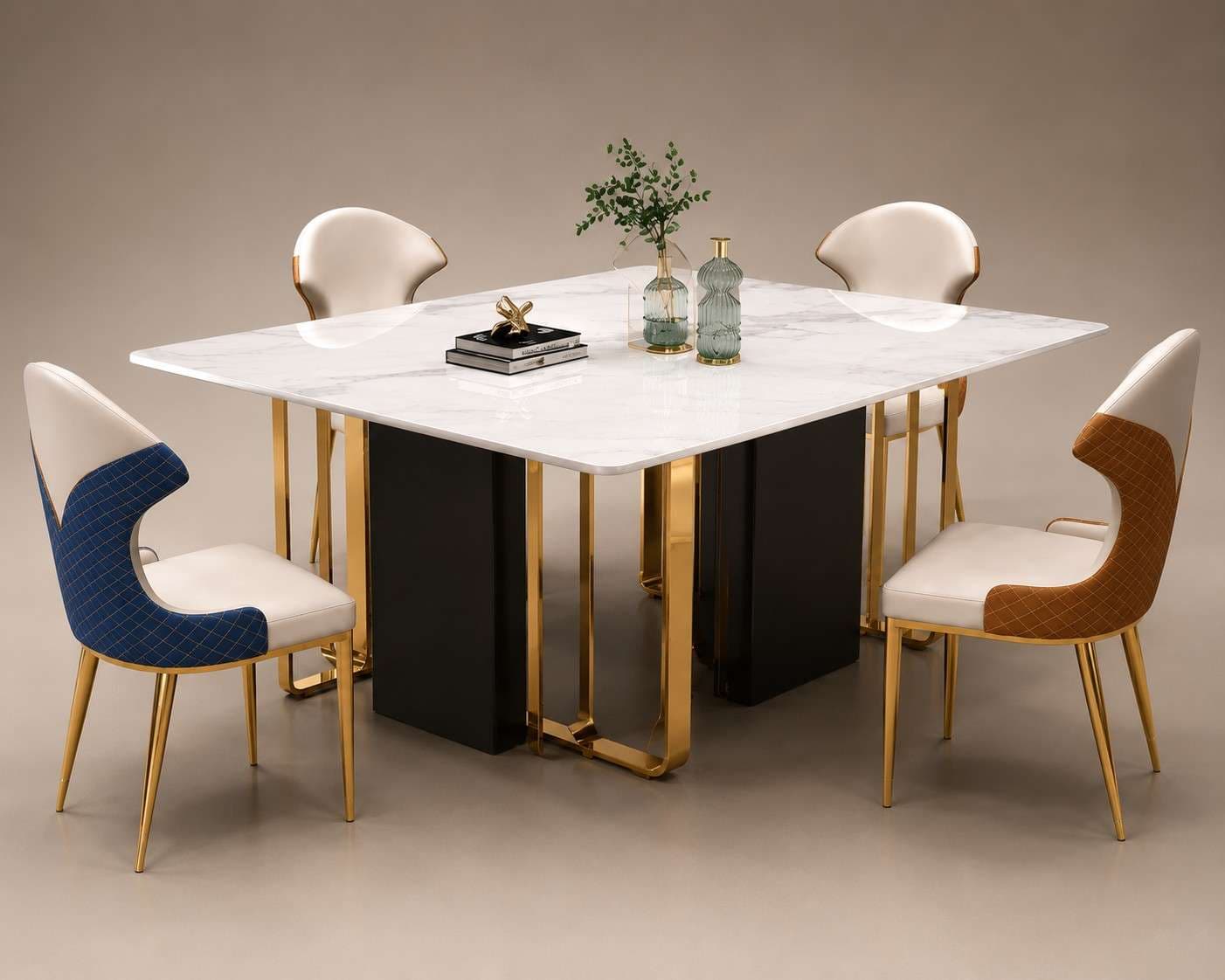 Noir Gold Sintered Stone Dining Table