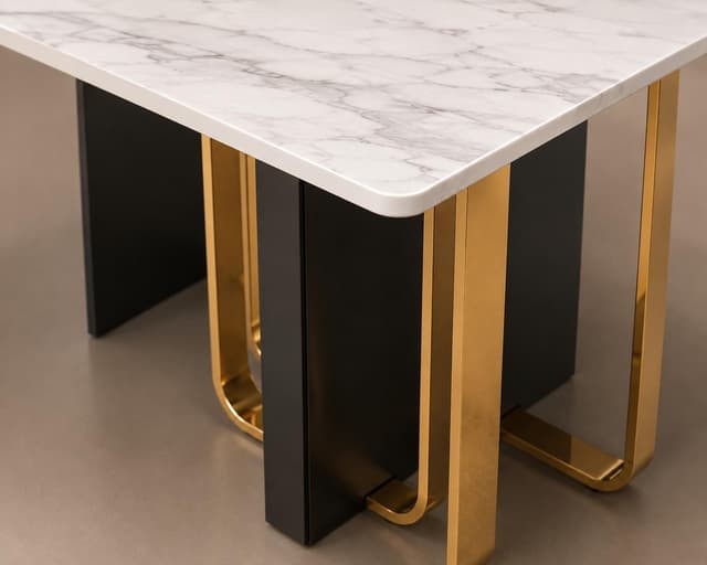 Noir Gold Sintered Stone Dining Table — photo 2