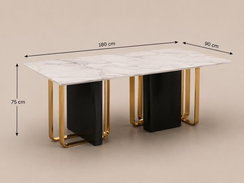 Noir Gold Sintered Stone Dining Table