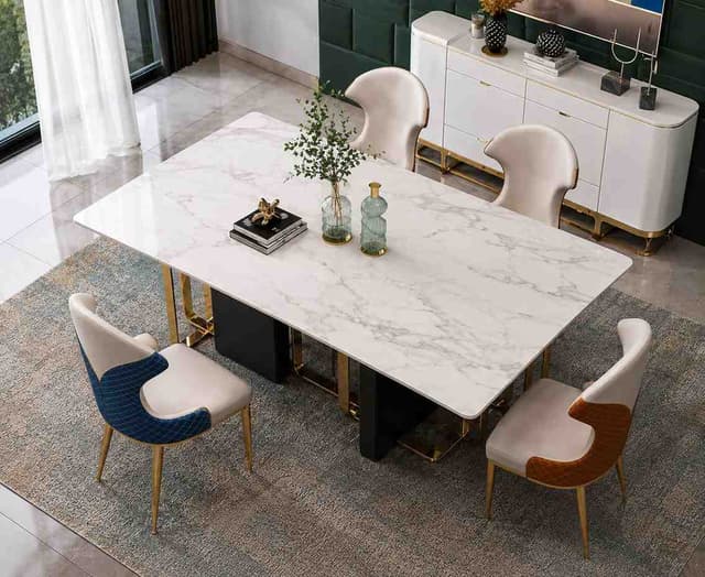 Noir Gold Sintered Stone Dining Table — photo 3