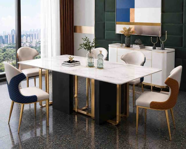 Noir Gold Sintered Stone Dining Table — photo 4