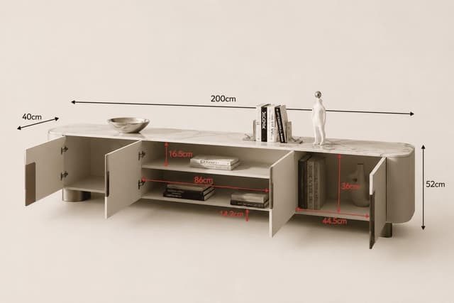 Serena Curved Cream TV Cabinet — photo 2
