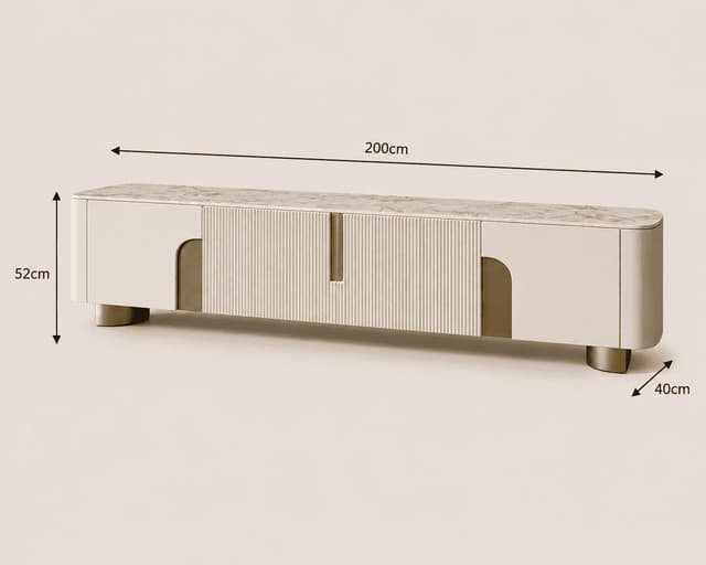 Serena Curved Cream TV Cabinet — photo 1
