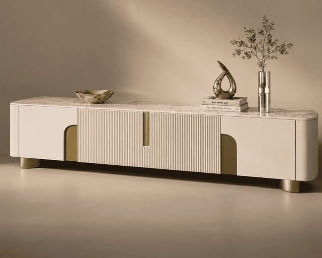 Serena Curved Cream TV Cabinet — photo 4
