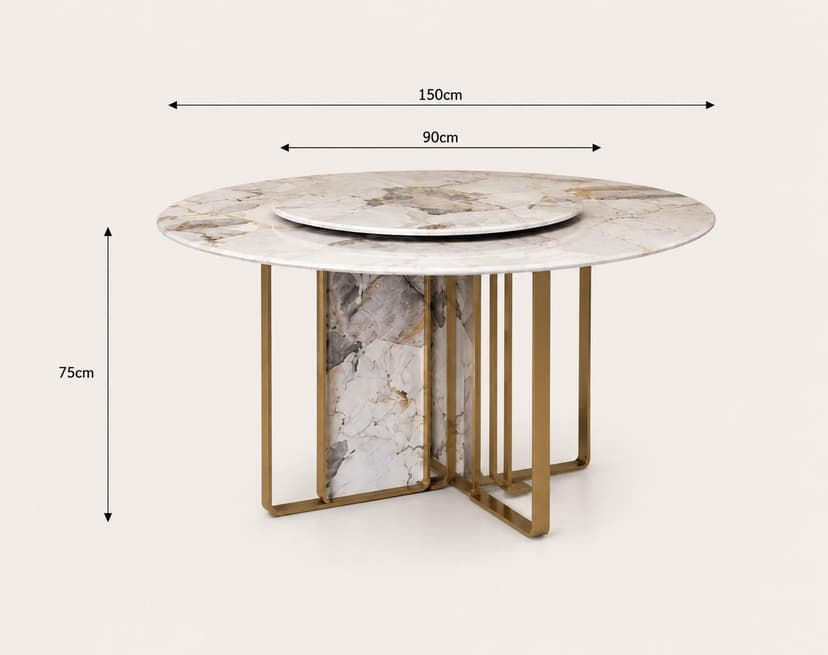 Pandora Round Turntable Dining Table
