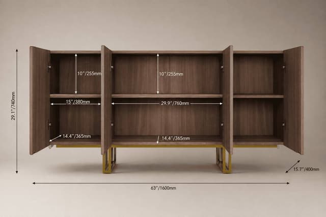 Arden Walnut 4-Door Sideboard — photo 2