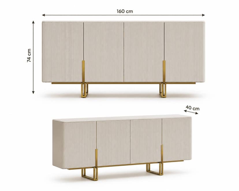 Luna Cream 4-Door Sideboard