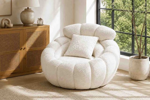 Luna Plush Swivel Armchair — photo 4