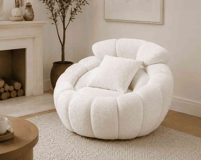 Luna Plush Swivel Armchair — photo 5