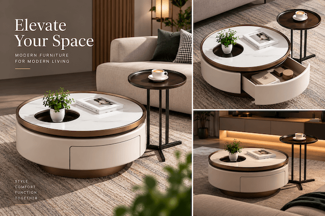 Nova Round Coffee Table Set — photo 1