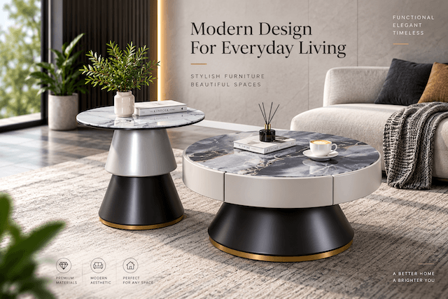 Orbit Round Nesting Coffee Table Set — photo 2