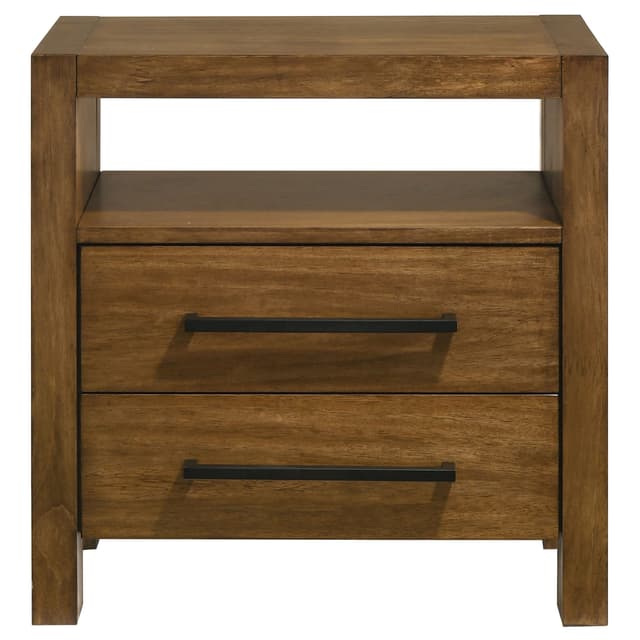 Adderley 2-drawer Nightstand Bedside Table Warm Brown — photo 3