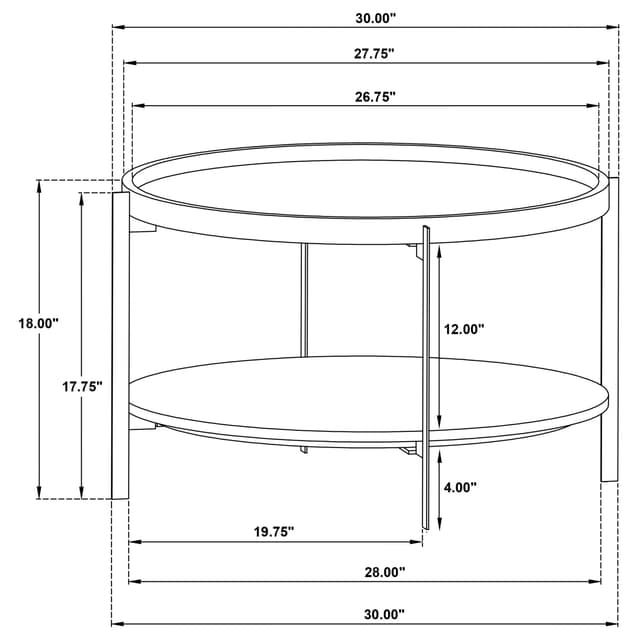 Adhvik Round Wood Top Marble Shelf Coffee Table Natural — photo 5
