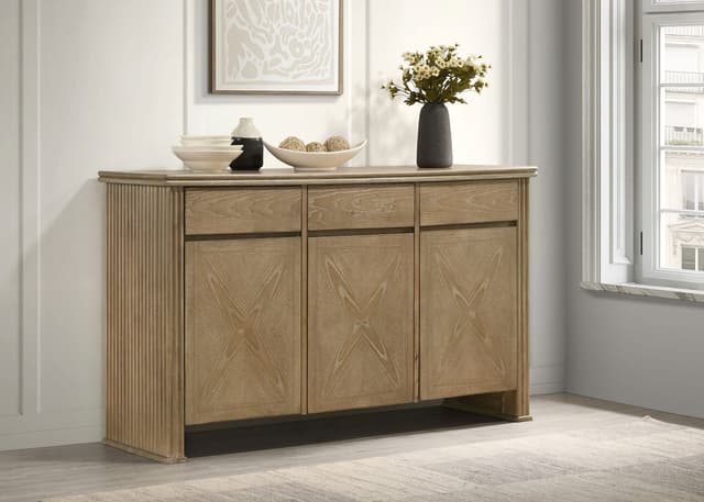 Adina 3-door 59-inch Sideboard Server Distressed Light Brown — photo 2