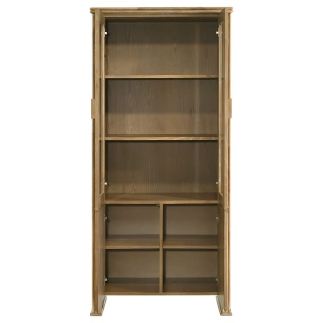 Adina 77-inch Tall Display Cabinet Distressed Light Brown — photo 5
