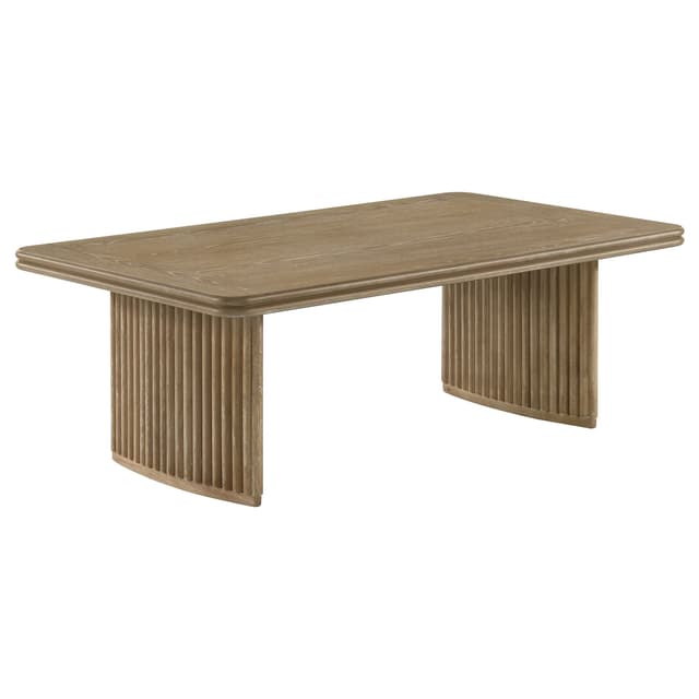 Adina Rectangular Wood Coffee Table Distressed Light Brown — photo 1