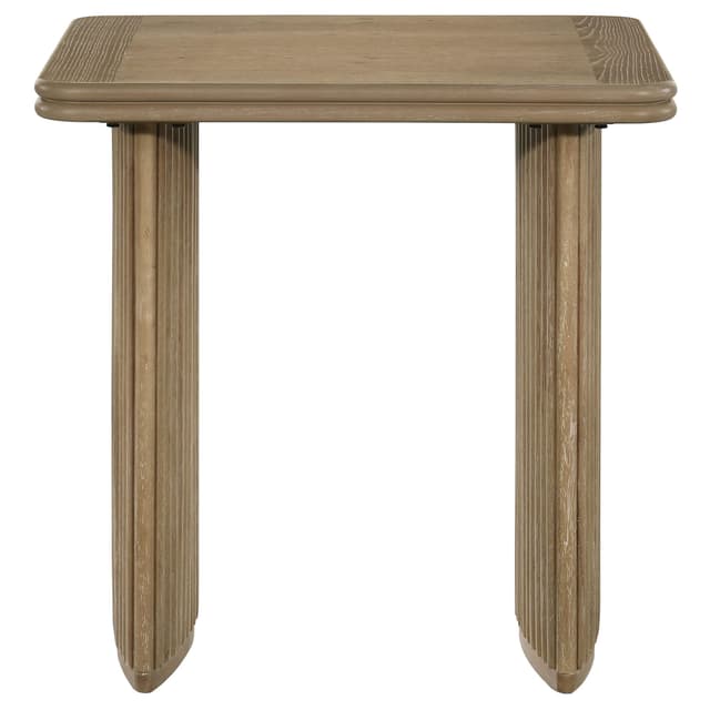 Adina Square Wood Side End Table Distressed Light Brown — photo 3