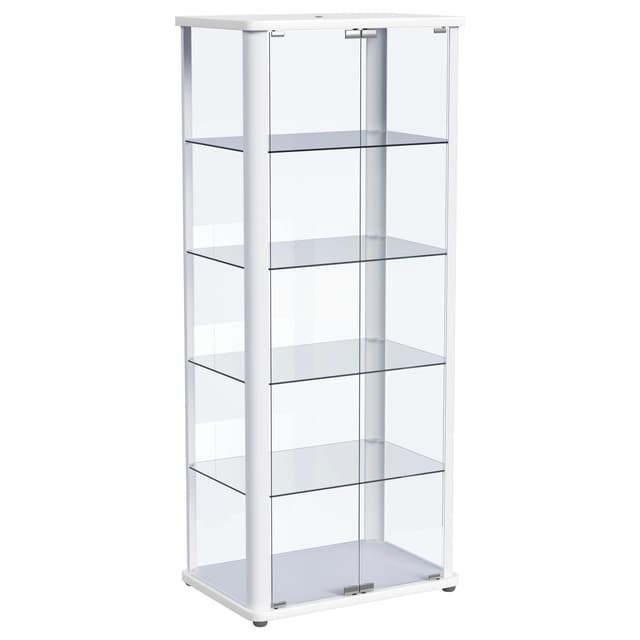 Aero LED 4-Shelf Glass Curio Display Cabinet White — photo 1