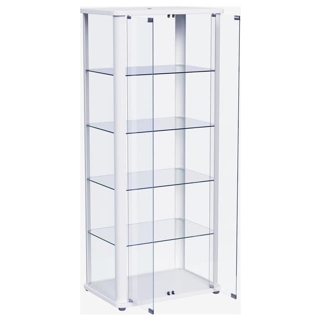 Aero LED 4-Shelf Glass Curio Display Cabinet White — photo 5