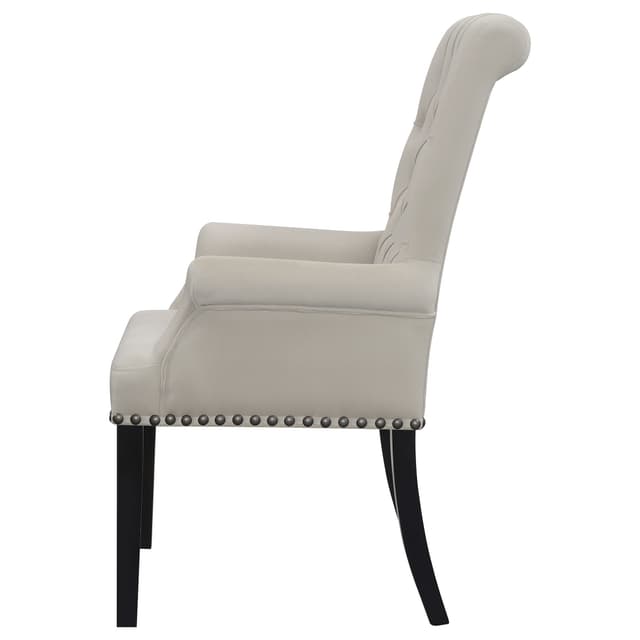 Alana Velvet Upholstered Dining Arm Chair Sand — photo 5