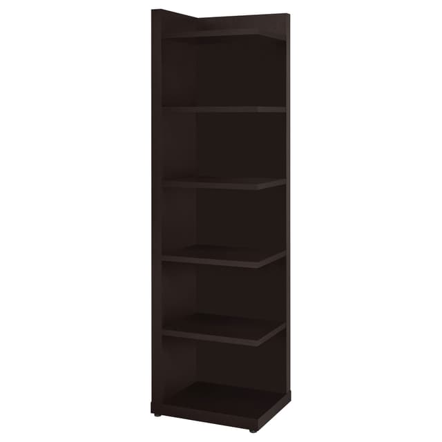Alder 71-inch 6-shelf Corner Bookcase Cappuccino — photo 1