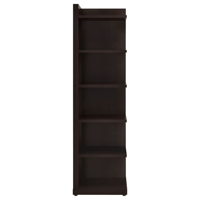 Alder 71-inch 6-shelf Corner Bookcase Cappuccino — photo 4