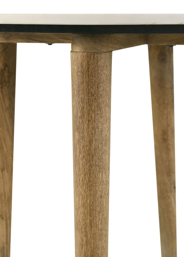 Aldis Round Marble Top Coffee Table White and Natural — photo 5