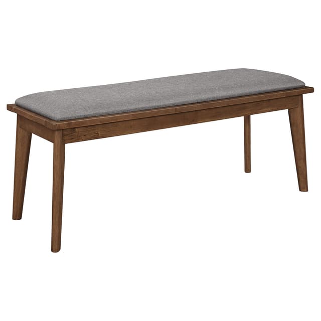 Alfredo Upholstered Dining Bench Grey and Natural Walnut — photo 1