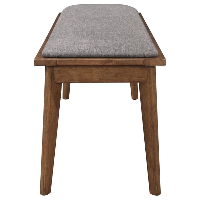 Alfredo Upholstered Dining Bench Grey and Natural Walnut — photo 5