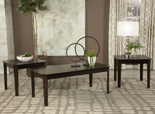 Amaro 3-piece Coffee and End Table Set Dark Brown — photo 1